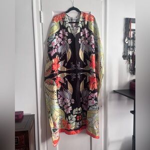 Zara Multicolor Floral Caftan Style Silky Dress